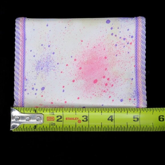 Vintage Barbie Mattel 1989 School Collection Wallet Pink Purple Paint Splatter - Picture 4 of 6